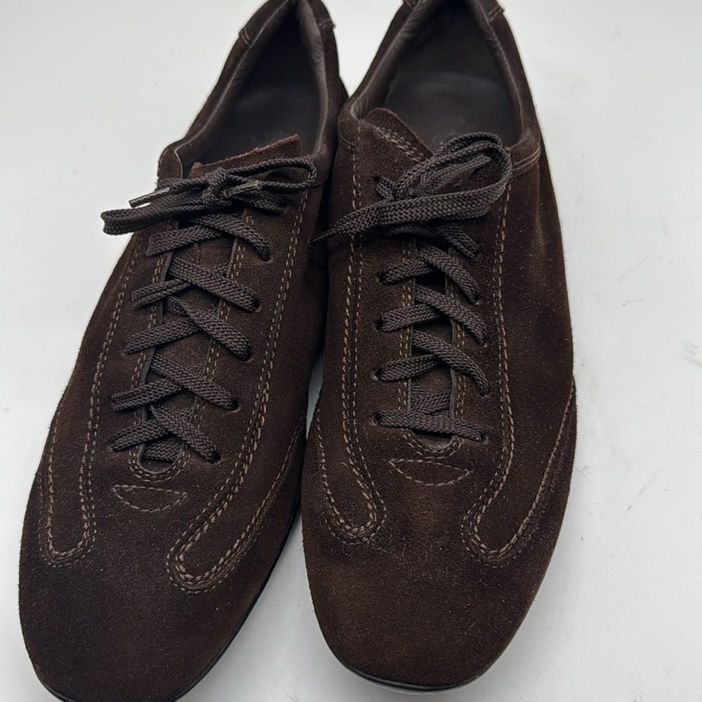 Tod’s brown suede sneakers lace up US 10.  Excellent near new condition